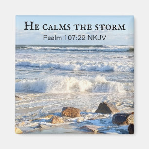Foto van Stormy Zee Hij calms de Bijbelverse van h Magneet