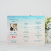 Foto van strandtafereel gevouwen ceremonieprogramm (Staand voorkant)