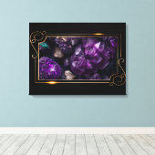 Foto van Striking Raw Edelstenen Amethist Canvas Afdruk (Insitu (Houten vloer))