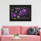 Foto van Striking Raw Edelstenen Amethist Canvas Afdruk (Insitu (Woonkamer))
