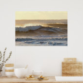 Foto van Sunlight Waves Crashing Poster (Keuken)