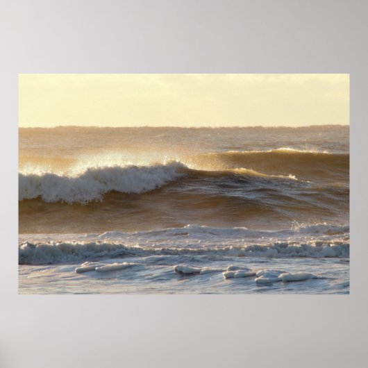 Foto van Sunlight Waves Crashing Poster (Voorkant)