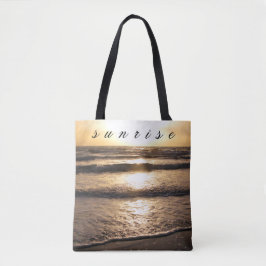 Foto van Sunrise Beach Uitzicht Tote Bag