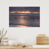Foto van Sunset Coast Beach Birds Natuur Poster (Keuken)
