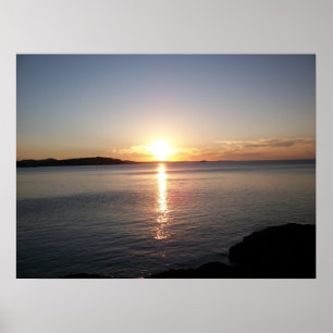 Foto van Sunset Lake Superior Marquette Poster