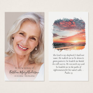 Foto van Sunset Memorial Prayer Card Visitekaartje