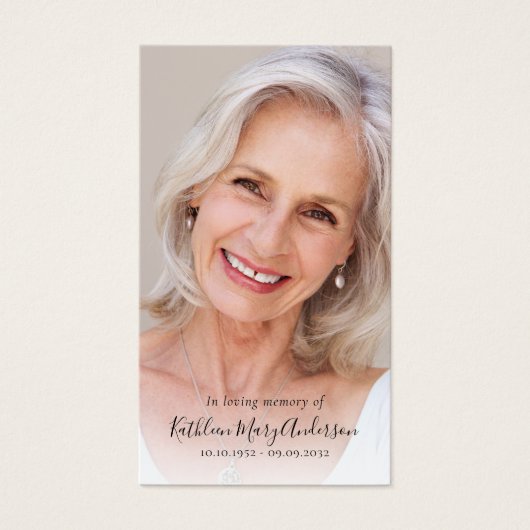 Foto van Sunset Memorial Prayer Card Visitekaartje (Voorkant)