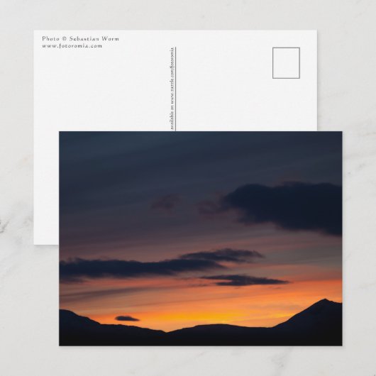 Foto van Sunset Mountain Briefkaart (Voorkant / Achterkant)
