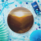 Foto van Sunset Mountain Papieren Bordje (Feest)