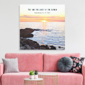 Foto van Sunset on Ocean Bible Verse Canvas Afdruk (Insitu (Woonkamer))