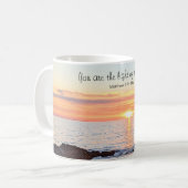 Foto van Sunset on Ocean Bible Verse Koffiemok (Voorkant links)