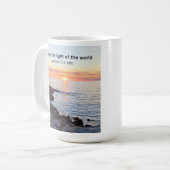 Foto van Sunset on Ocean Bible Verse Name Koffiemok (Voorkant links)