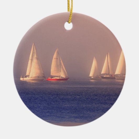 Foto van Sunset Sailships Keramisch Ornament (Voorkant)