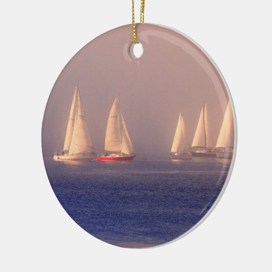 Foto van Sunset Sailships Keramisch Ornament (Links)