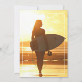 Foto van Surfer Beach met thema Afstuderen partij Kaart (Achterkant)