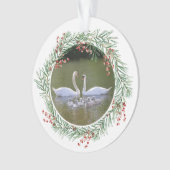 Foto van Swan met holly berry lijst Ornament (voorkant)