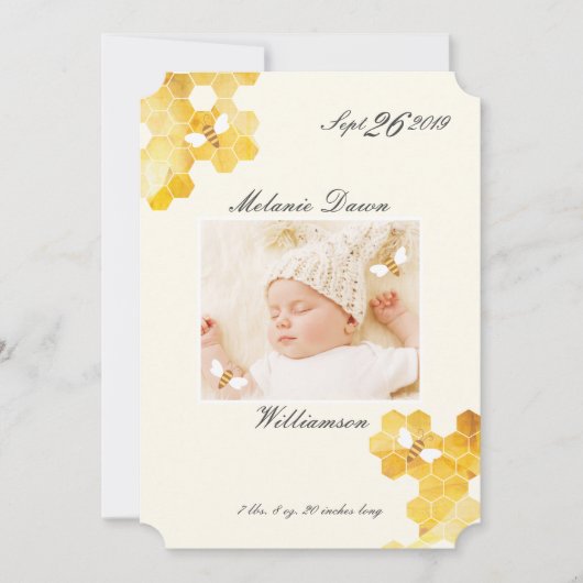 Foto van Sweet Little Bee Baby Aankondiging van ge (Voorkant)