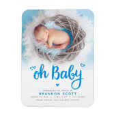 Foto van Sweet Oh Baby Boy Birth Aankondiging Foto Magneet (Verticaal)