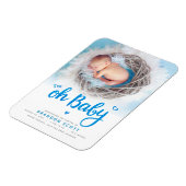 Foto van Sweet Oh Baby Boy Birth Aankondiging Foto Magneet (Linkerzijde)
