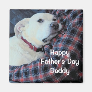 Foto van Sweet White Dog met Daddy Vaderdag Magneet