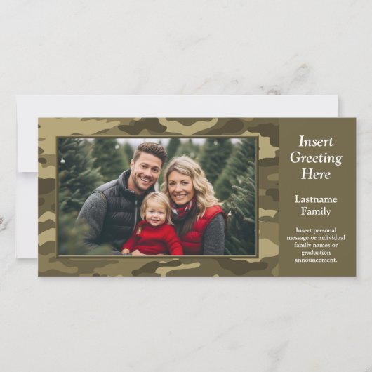 Foto van Tan Camo: Militaire Theme Holiday Kaart (Voorkant)