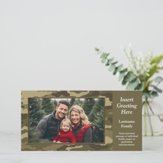 Foto van Tan Camo: Militaire Theme Holiday Kaart (Staand voorkant)