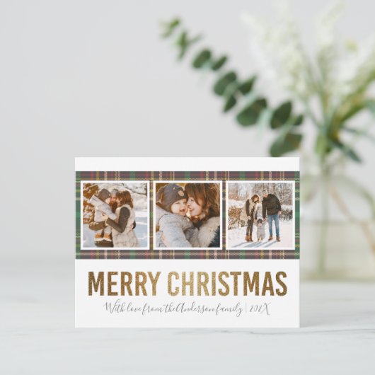 Foto van Tartan & Gold Merry 3 serie Briefkaart (Staand voorkant)