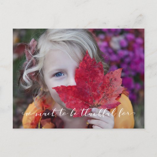 Foto van Template Calligraphy Script Thankful Briefkaart (Voorkant)