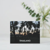 Foto van Thailand Sunset Palm Trees Briefkaart (Staand voorkant)