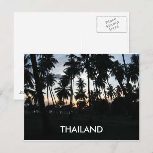 Foto van Thailand Sunset Palm Trees Briefkaart (Voorkant / Achterkant)