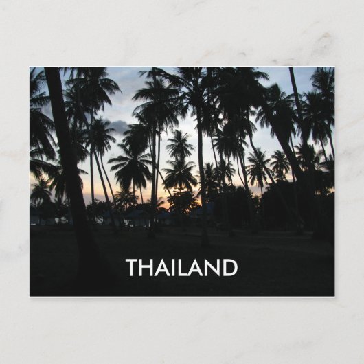 Foto van Thailand Sunset Palm Trees Briefkaart (Voorkant)
