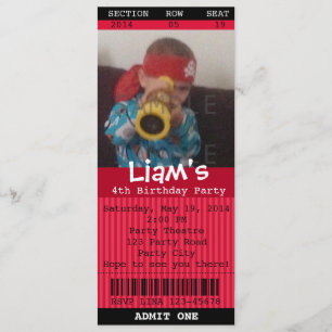 Foto van Ticket Invitation (rood) - Birthday Boy/G Kaart