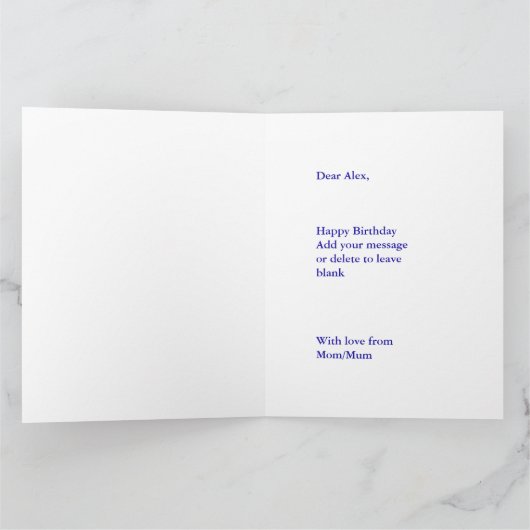 Foto van tiener BIG verjaardagskaart zoon, 13-jari Kaart (Binnen)