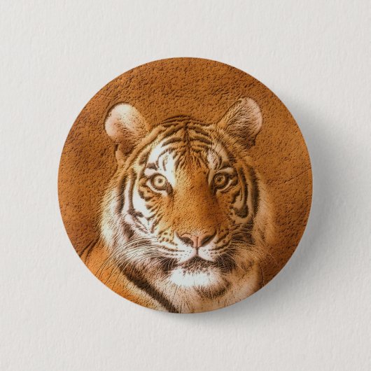 Foto van Tiger Portrait Ronde Button 5,7 Cm (Voorkant)