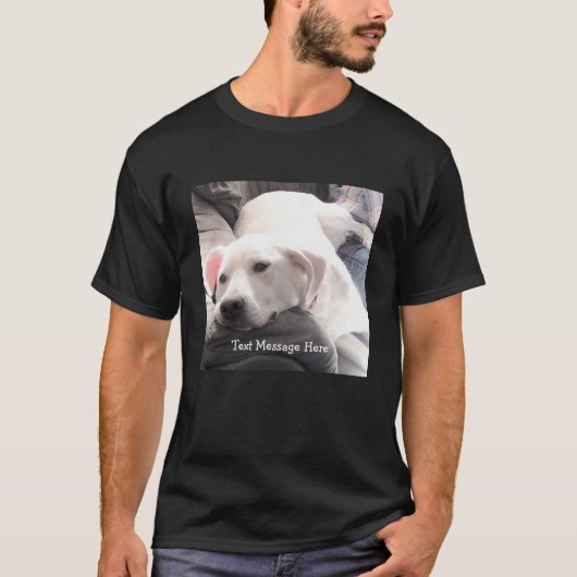 Foto van Tired Dog Resting Next to Best Friend Dad T-shirt (Voorkant)