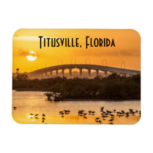 Foto van Titusville Florida Bridge Sunset Travel Magneet