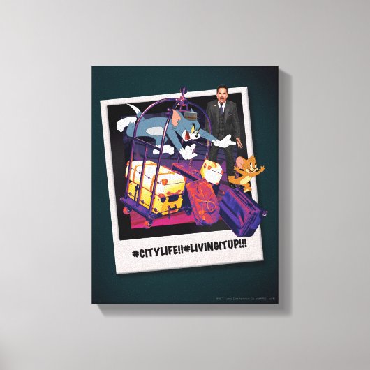 Foto van Tom & Jerry Luggage Crash Canvas Afdruk (Voorkant)