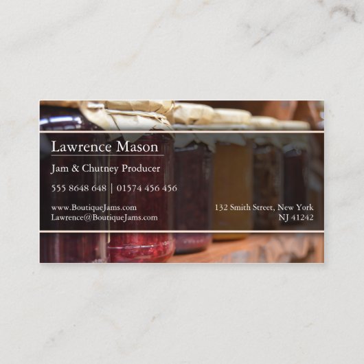 Foto van Traditional Jam in Jars - Visitekaartje (Achterkant)