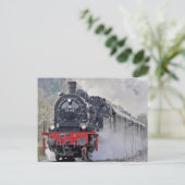 Foto van  treintstoomlocomotief briefkaart (Staand voorkant)