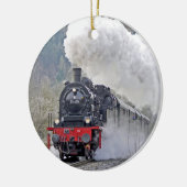 Foto van  treintstoomlocomotief keramisch ornament (Links)