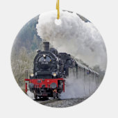 Foto van  treintstoomlocomotief keramisch ornament (Achterkant)