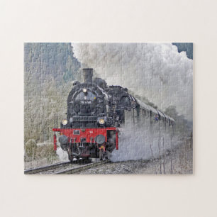 Foto van  treintstoomlocomotief legpuzzel