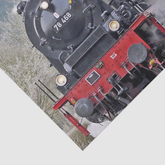 Foto van  treintstoomlocomotief tissuepapier (Detail)