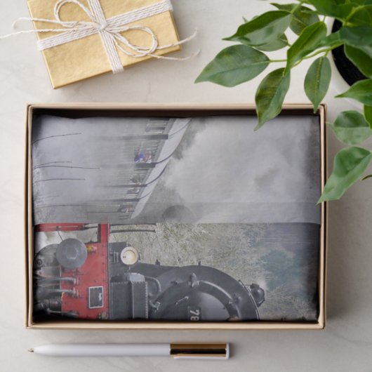 Foto van  treintstoomlocomotief tissuepapier (Geschenk)