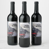 Foto van  treintstoomlocomotief wijn etiket (Flessen)