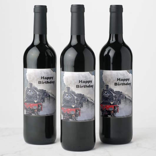 Foto van  treintstoomlocomotief wijn etiket (Flessen)