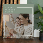 Foto van Trendy Family | Green Happy Blessed Pasen Canvas Afdruk<br><div class="desc">Foto van Trendy Family | Green Happy Blessed Pasen</div>