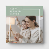 Foto van Trendy Family | Green Happy Blessed Pasen Fotoplaat (Voorkant)