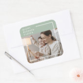 Foto van Trendy Family | Green Happy Blessed Pasen Vierkante Sticker (Envelop)