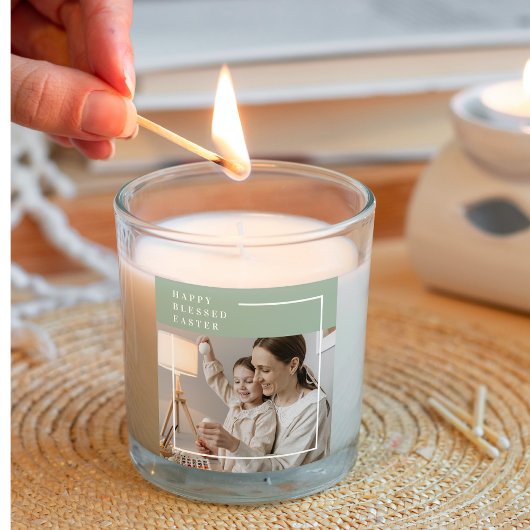 Foto van Trendy Family | Green Happy Blessed Pasen Vierkante Sticker